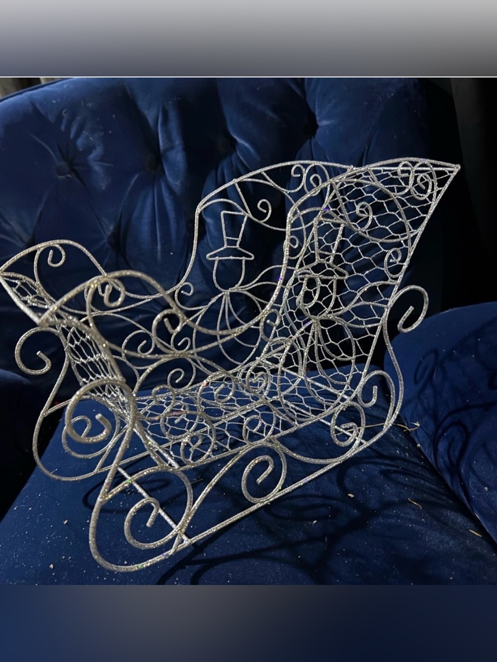Silver Wire Sleigh Decoration
